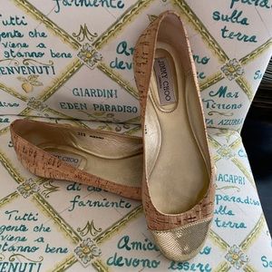 Jimmy Choo Whirl Cork Ballerina Flats size 38 1/2